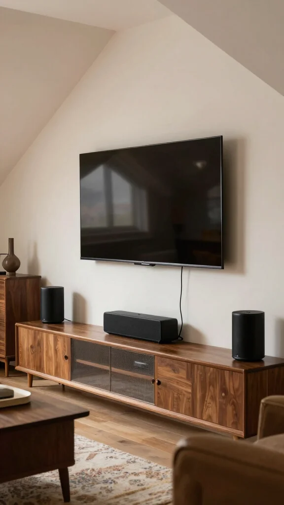 12 Attic Media Room Ideas for a Sleek Immersive Entertainment Space - 8. Integrating Technology Seamlessly 1