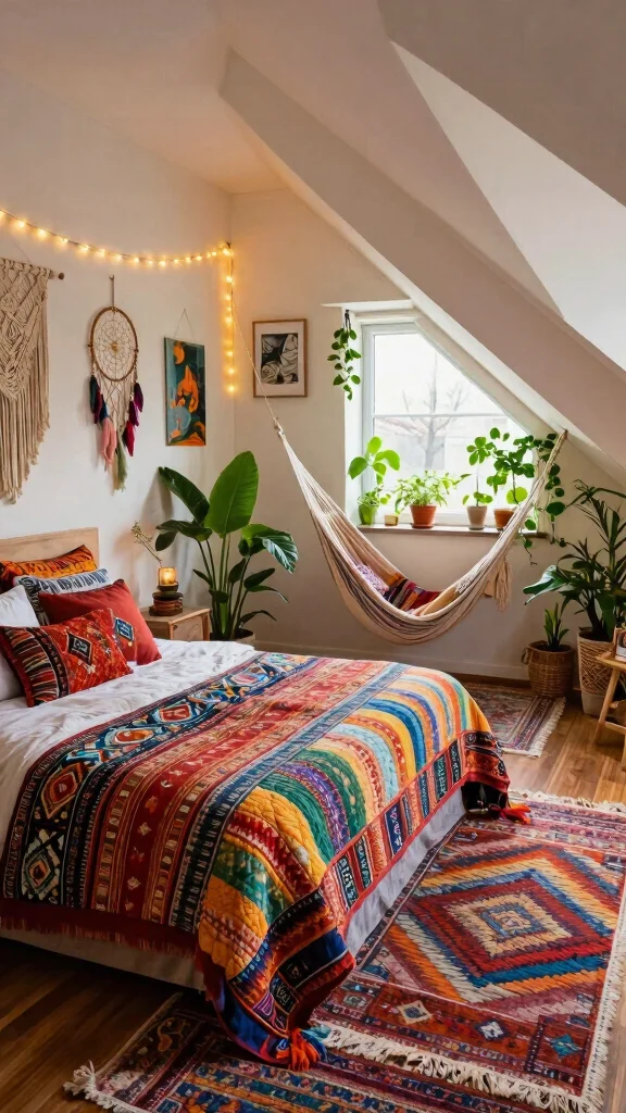 12 Attic Teen Bedroom Inspirations for a Cool Personalised Top-Floor Room - 1. Bohemian Oasis: Embrace the Artsy Vibe 1