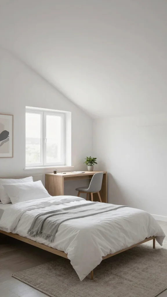 12 Attic Teen Bedroom Inspirations for a Cool Personalised Top-Floor Room - 2. Minimalist Haven: Less is More 1