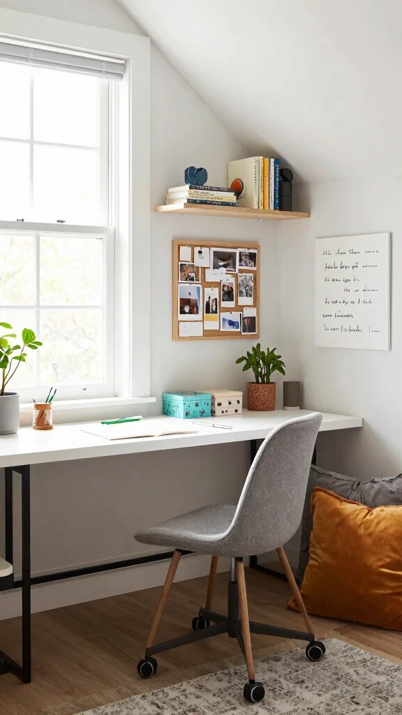 12 Attic Teen Bedroom Inspirations for a Cool Personalised Top-Floor Room - 5. Stylish Study Space: Work Meets Play 1