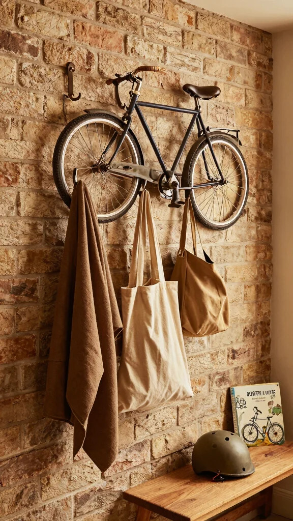 12 Entryway Hook Ideas for Coats, Bags, and an Organised Entrance - 5. Vintage Bicycle Hooks 1