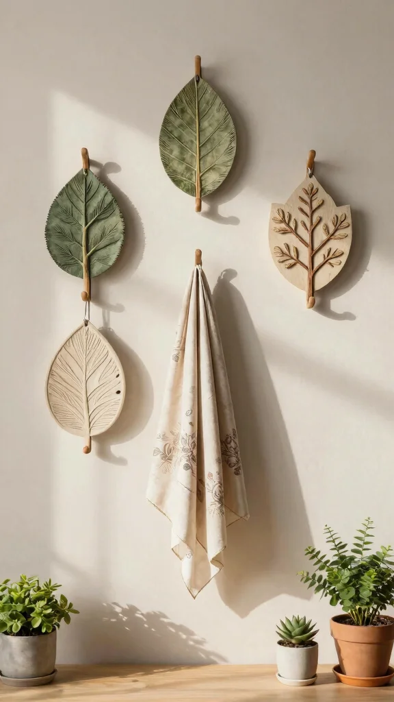 12 Entryway Hook Ideas for Coats, Bags, and an Organised Entrance - 8. Decorative Hooks with Nature Motifs 1
