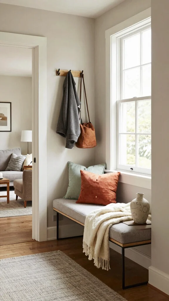 12 Entryway Into Living Space Ideas That Create a Seamless Welcoming Flow - 2. Create a Cozy Nook 1