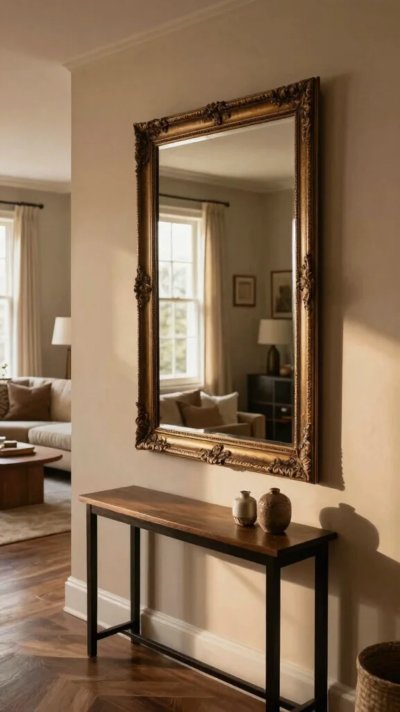 12 Entryway Into Living Space Ideas That Create a Seamless Welcoming Flow - 4. Add a Statement Mirror 1
