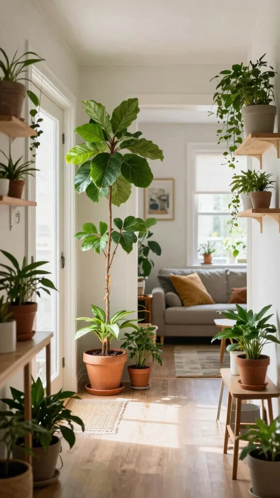 12 Entryway Into Living Space Ideas That Create a Seamless Welcoming Flow - 5. Integrate Plants for Freshness 1