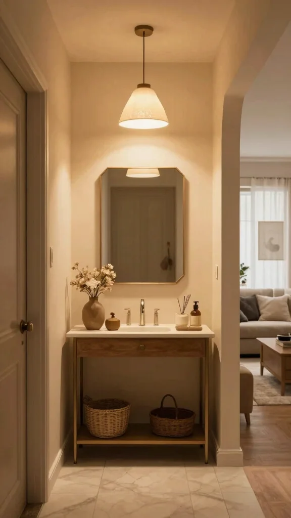 12 Entryway Into Living Space Ideas That Create a Seamless Welcoming Flow - 7. Warm Lighting Options 1