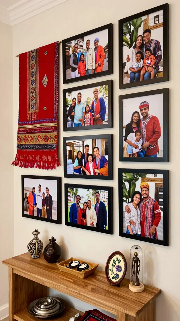 12 Entryway Photo Wall Concepts for a Personal Memory-Filled Display - 11. Cultural Showcase 1