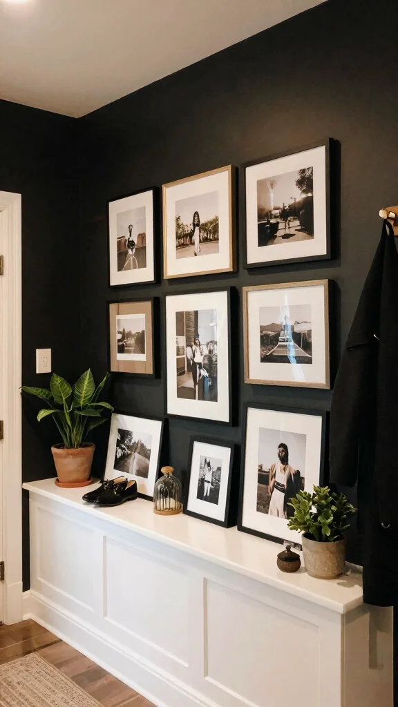 12 Entryway Photo Wall Concepts for a Personal Memory-Filled Display - 4. Gallery Ledge Display 1