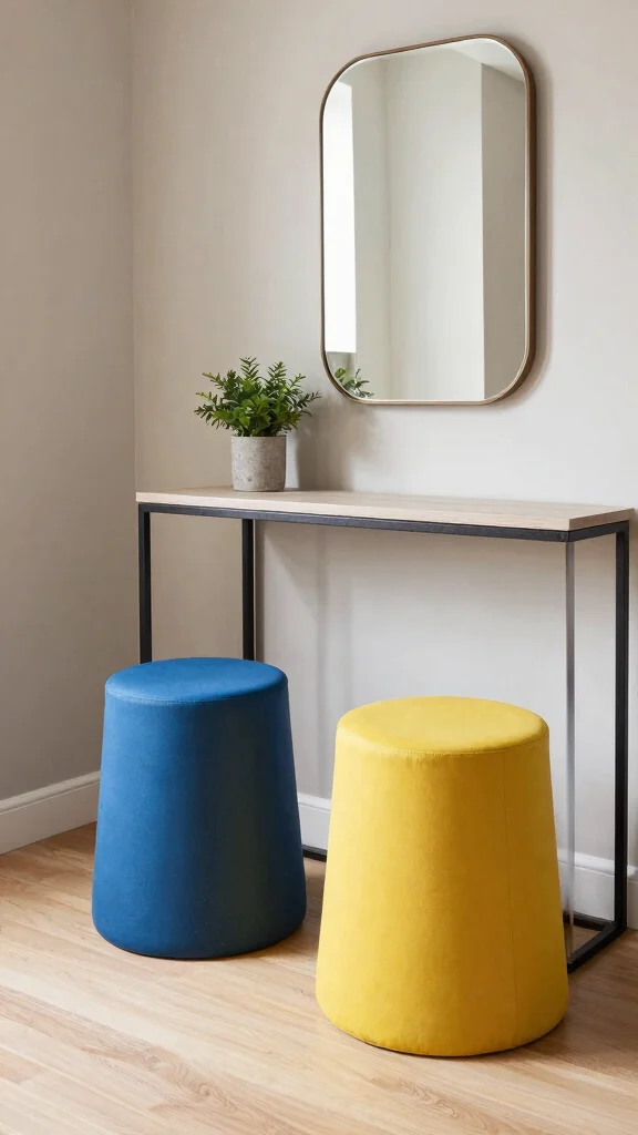 12 Entryway Seating Ideas That Make Your Entrance Welcoming and Functional - 3. Stylish Stools for a Modern Touch 1