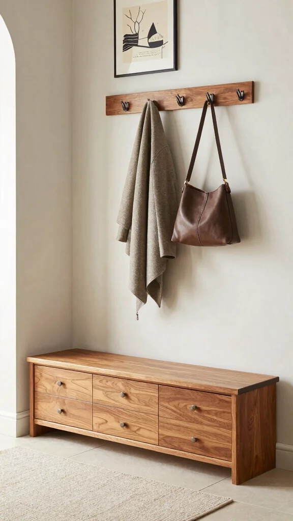 12 Entryway Seating Ideas That Make Your Entrance Welcoming and Functional - 4. Built-In Bench with Hooks 1