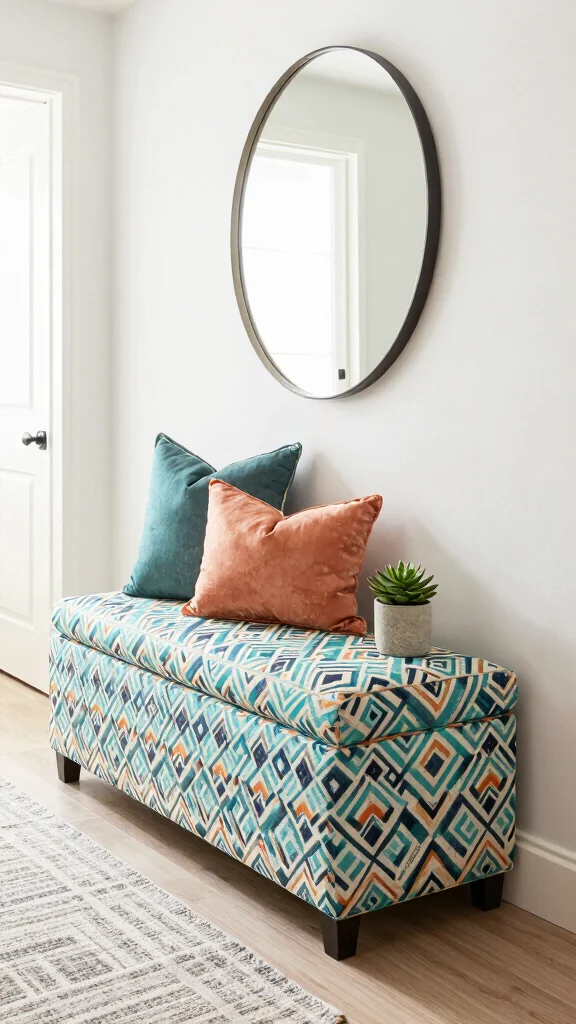 12 Hallway Bench Ideas That Are Both Beautiful and Practical - 2. Upholstered Storage Bench 1