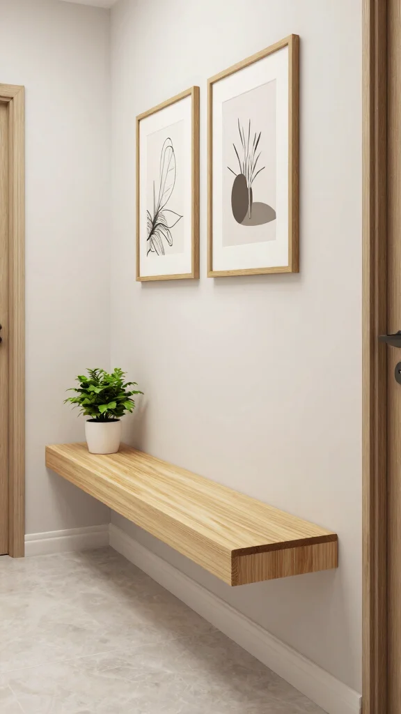 12 Hallway Bench Ideas That Are Both Beautiful and Practical - 6. Floating Bench 1