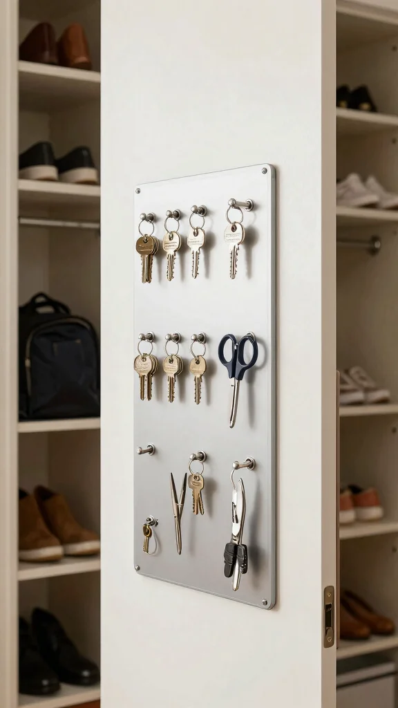 12 Hallway Closet Ideas for a Tidy Organised Entrance Space - 4. Magnetic Strips for Small Items 1
