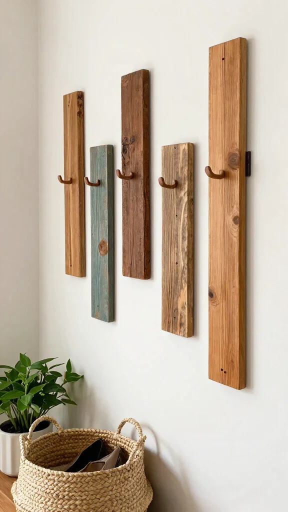 12 Hallway Hook Ideas for Coats Bags and an Organised Entrance - 1. Reclaimed Wood Hooks 1