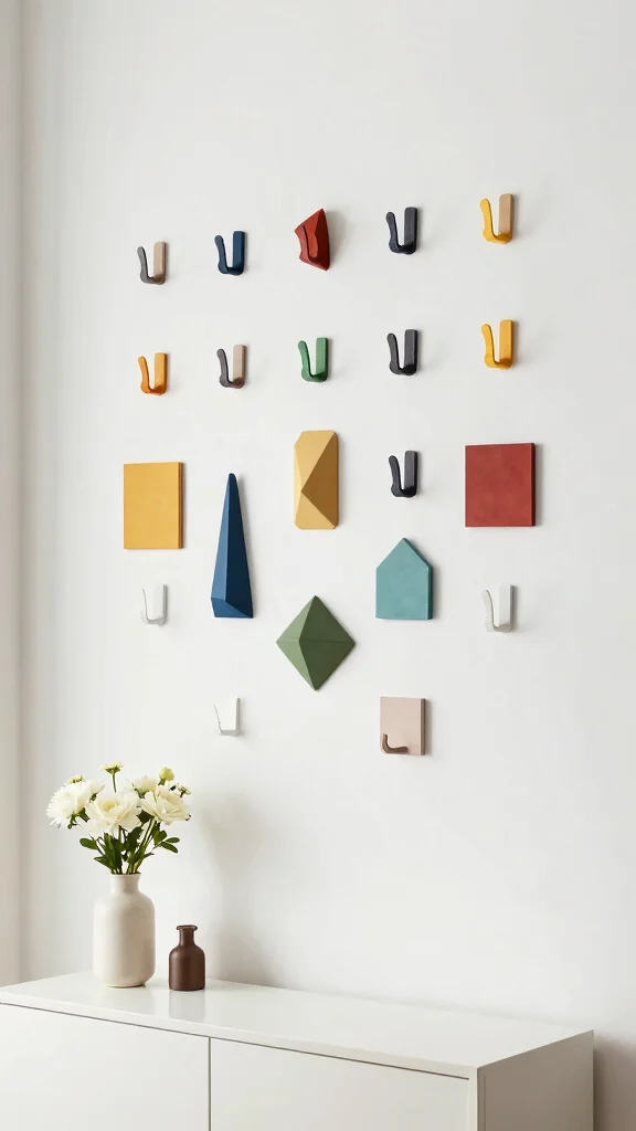 12 Hallway Hook Ideas for Coats Bags and an Organised Entrance - 10. Geometric Hooks 1