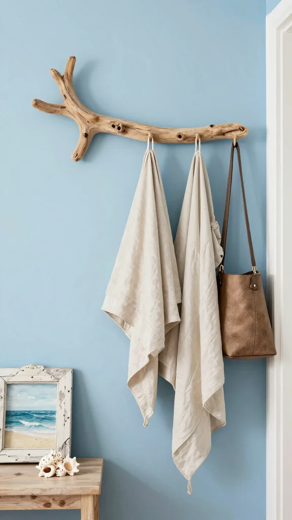 12 Hallway Hook Ideas for Coats Bags and an Organised Entrance - 7. Artistic Driftwood Hooks 1
