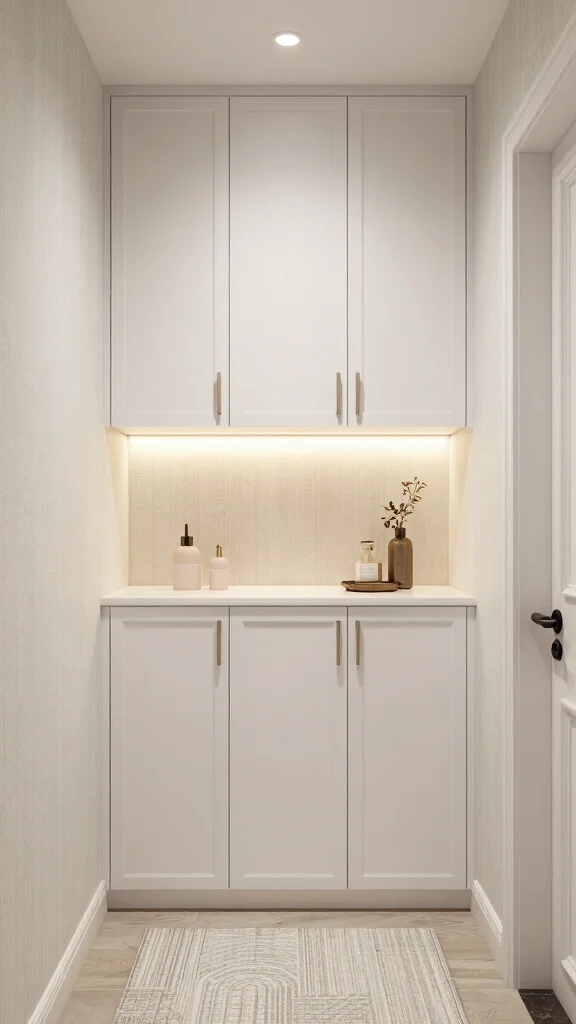 12 Hallway Laundry Room Ideas That Hide Wash Day Beautifully - 1. Chic Concealed Cabinets 1