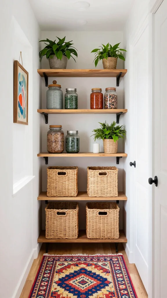 12 Hallway Laundry Room Ideas That Hide Wash Day Beautifully - 2. Open Shelving for Stylish Storage 1