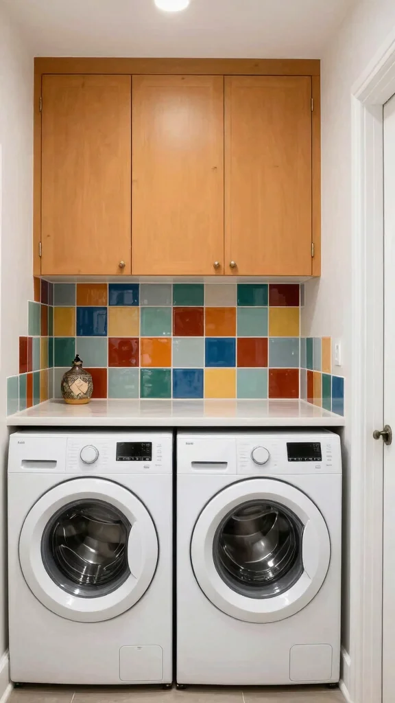12 Hallway Laundry Room Ideas That Hide Wash Day Beautifully - 8. Creative Backsplash Ideas 1