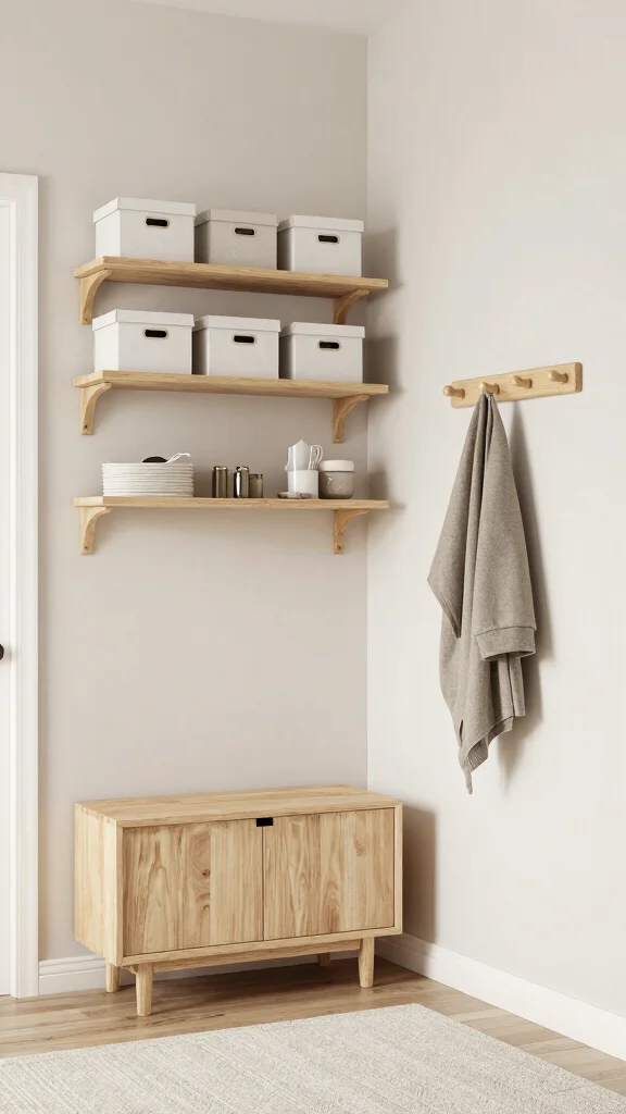 12 Scandinavian Entryway Ideas for a Minimal Functional Beautiful Space - 3. Minimalist Storage Solutions 1