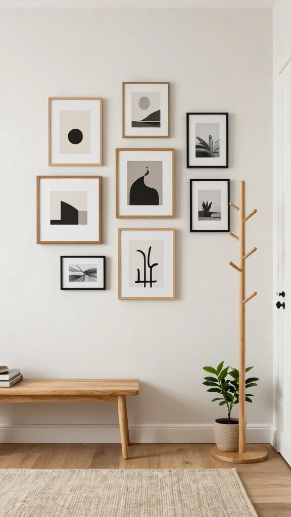 12 Scandinavian Entryway Ideas for a Minimal Functional Beautiful Space - 8. Personal Touches with Art 1