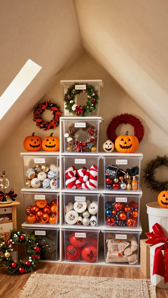 13 Attic Eaves Storage Ideas That Maximise Every Hidden Inch - 12. Seasonal Decoration Storage 1