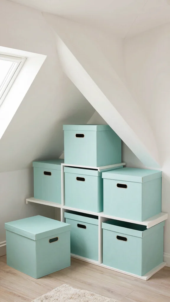 13 Attic Eaves Storage Ideas That Maximise Every Hidden Inch - 6. Sloped Ceiling Storage Boxes 1