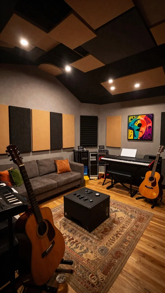 13 Attic Man Cave Ideas for a Personalized Comfortable Top-Floor Retreat - 10. Music Studio Retreat 1