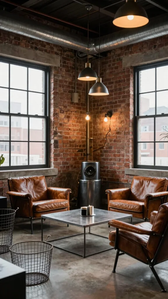 13 Attic Man Cave Ideas for a Personalized Comfortable Top-Floor Retreat - 4. Industrial Chic 1