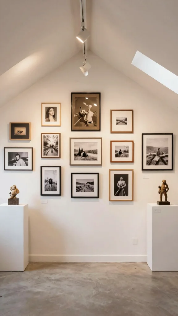 13 Attic Man Cave Ideas for a Personalized Comfortable Top-Floor Retreat - 8. Personalized Gallery Space 1