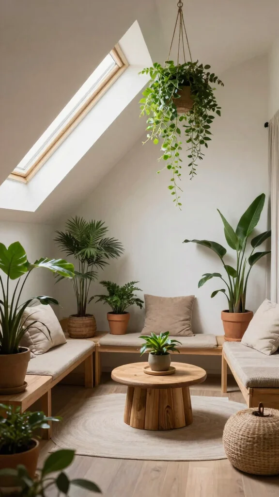 13 Attic Reading Nook Ideas That Make Every Sloped Corner Count - 11. Nature-Inspired Nook 1