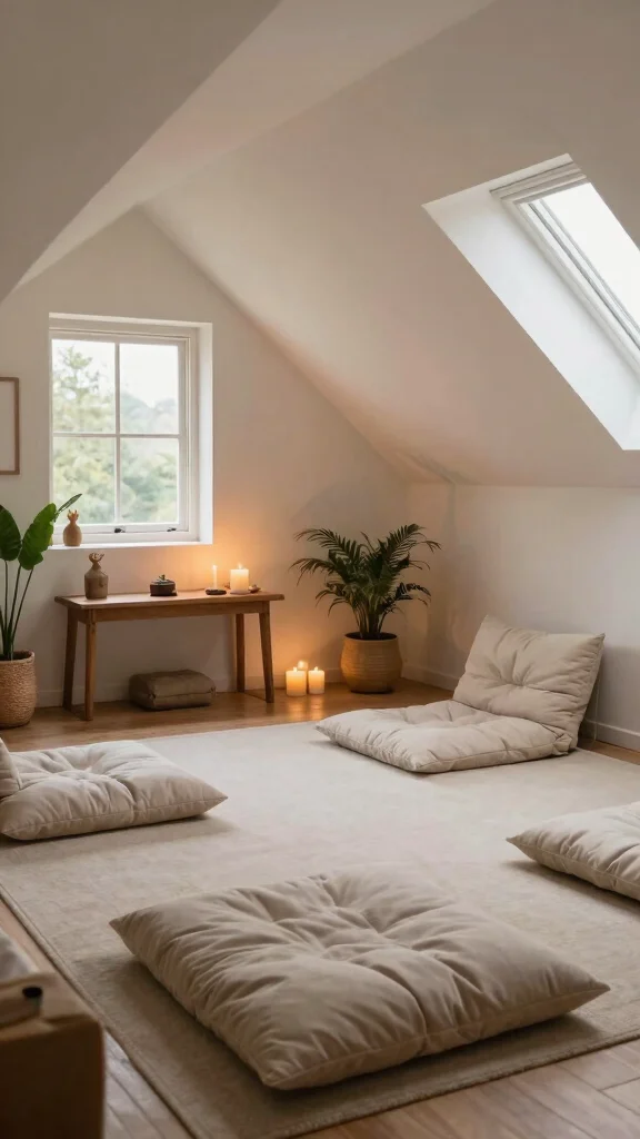 13 Attic Transformation Ideas for a Beautiful Functional New Living Space - 10. Inviting Meditation Space 1