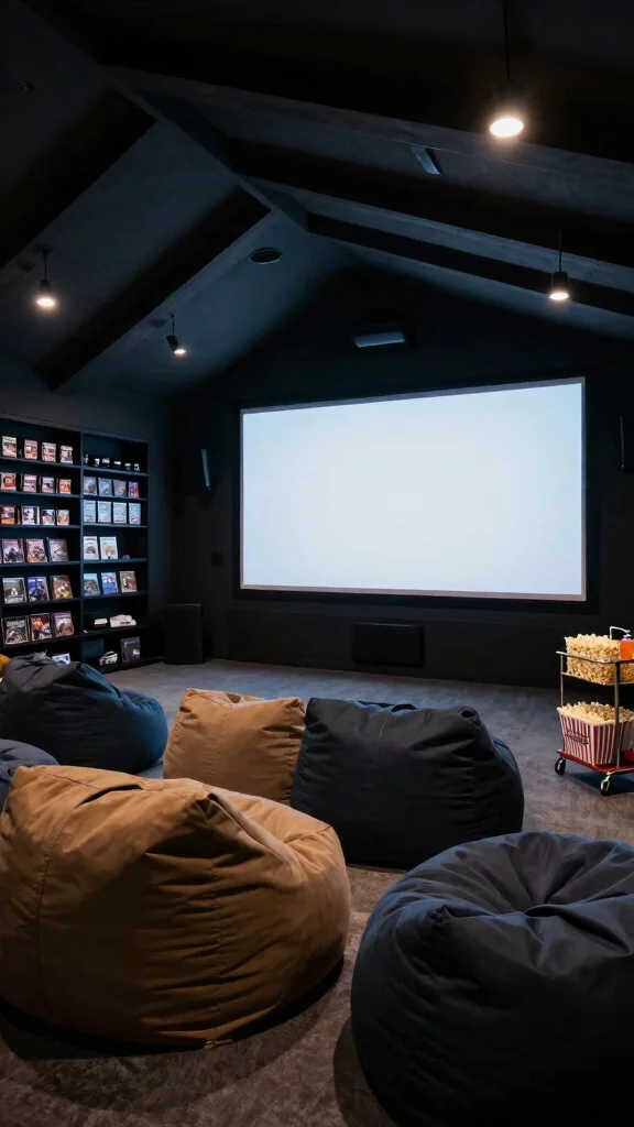 13 Attic Transformation Ideas for a Beautiful Functional New Living Space - 11. Cozy Home Theater 1
