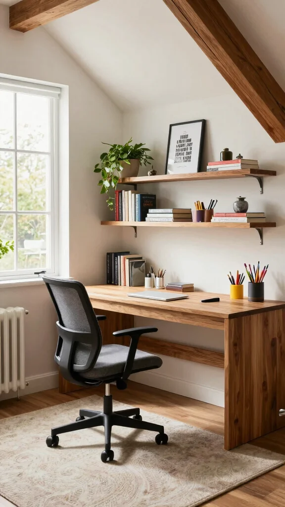 13 Attic Transformation Ideas for a Beautiful Functional New Living Space - 2. Stylish Home Office 1