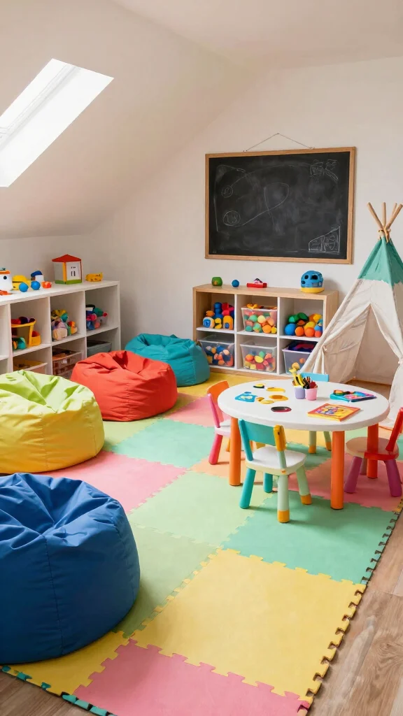 13 Attic Transformation Ideas for a Beautiful Functional New Living Space - 4. Creative Playroom 1