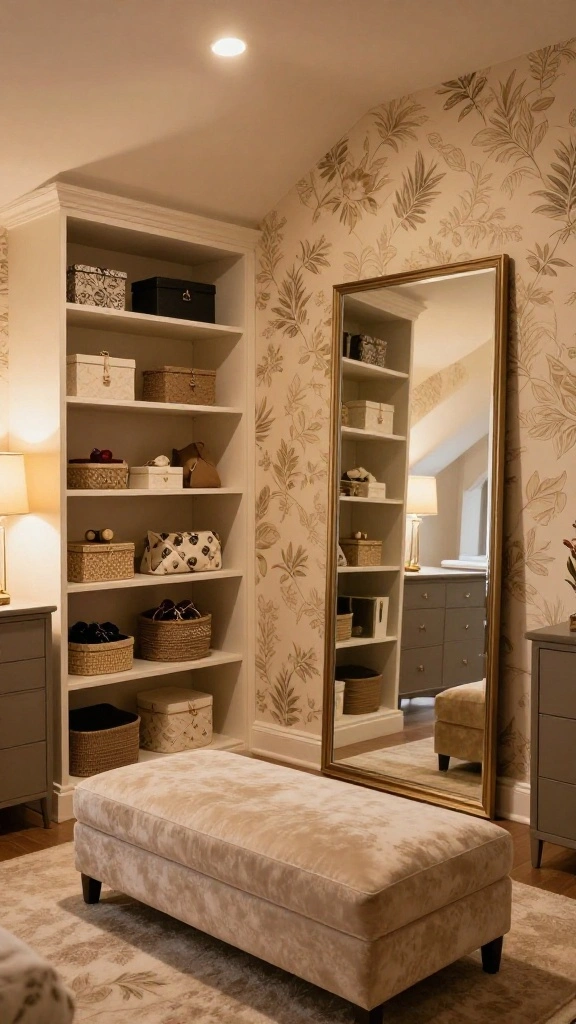 13 Attic Transformation Ideas for a Beautiful Functional New Living Space - 8. Elegant Dressing Room 1
