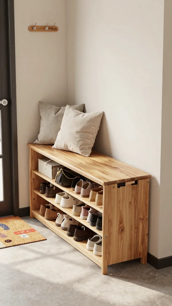 13 Entryway Bench Concepts That Are Both Beautiful and Practical - 1. Multi-Functional Storage Bench 1