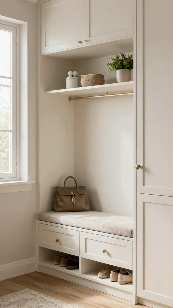 13 Entryway Bench Concepts That Are Both Beautiful and Practical - 8. Built-In Bench with Storage 1