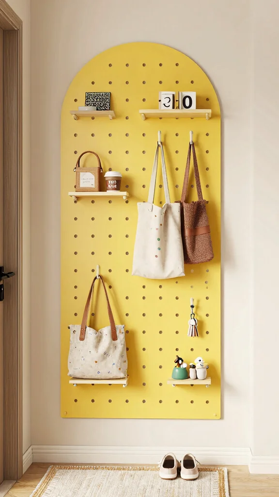 13 Entryway Closet Ideas for a Tidy Organised Entrance Space - 4. Hooks and Pegboards 1
