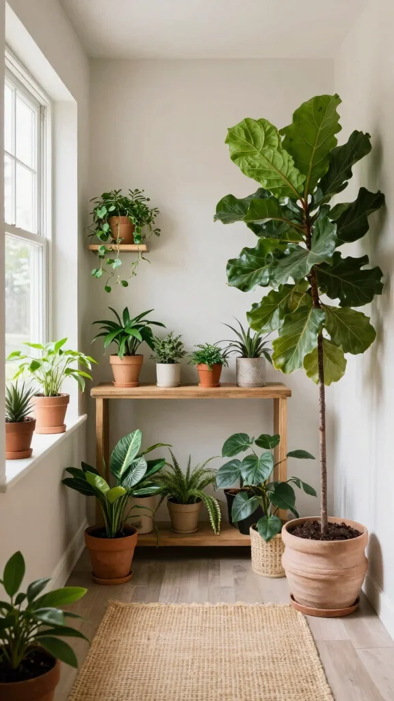 13 Entryway Organisation Ideas for a Tidy Functional Beautiful Space - 10. Add a Touch of Greenery 1
