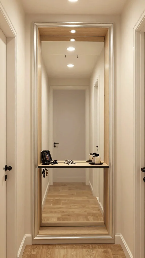 13 Hallway Built-In Ideas for a Seamless Custom Storage and Display - 12. Hidden Storage Behind Mirrors 1