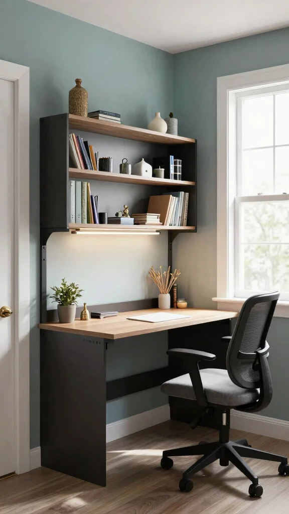 13 Hallway Built-In Ideas for a Seamless Custom Storage and Display - 9. Built-In Desks for Workspaces 1