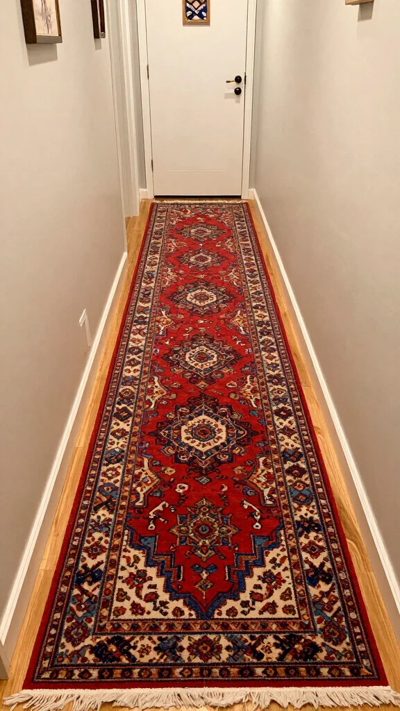 13 Hallway Concepts for Narrow Spaces That Are Both Stylish and Functional - 10. Stylish Rugs 1