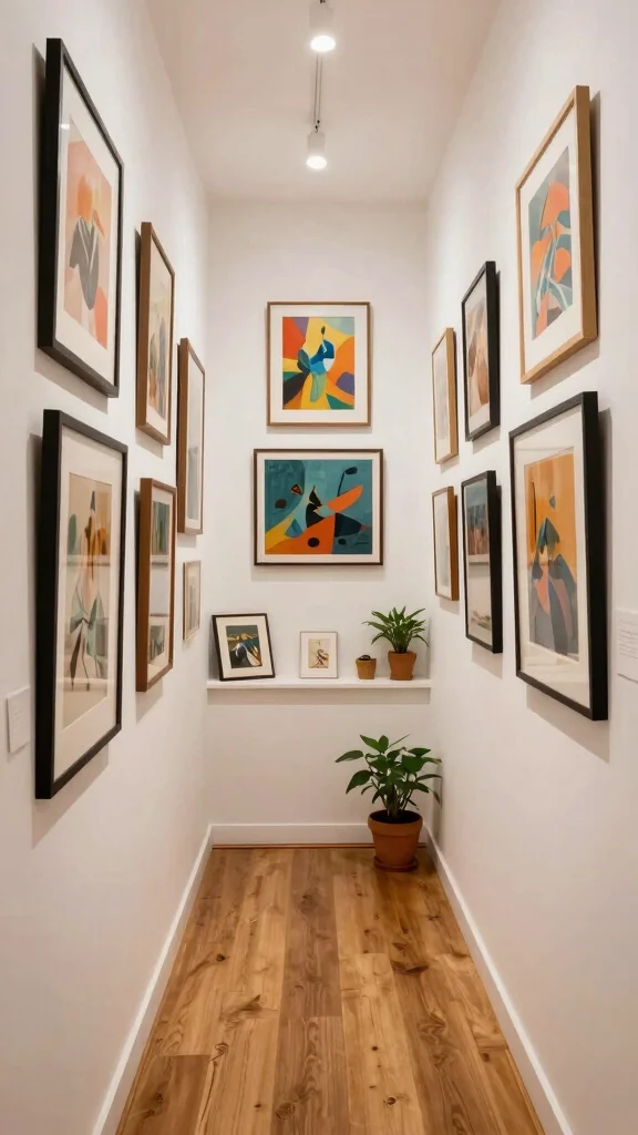 13 Hallway Concepts for Narrow Spaces That Are Both Stylish and Functional - 5. Artwork Gallery 1