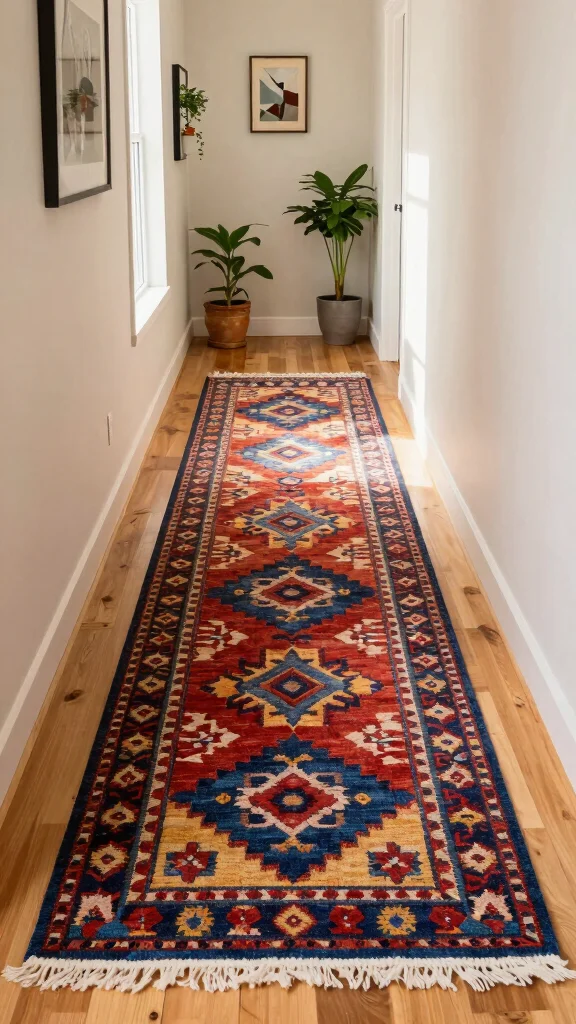 13 Hallway Furniture Ideas for a Functional Stylish Welcoming Space - 12. Stylish Rugs for Warmth and Comfort 1