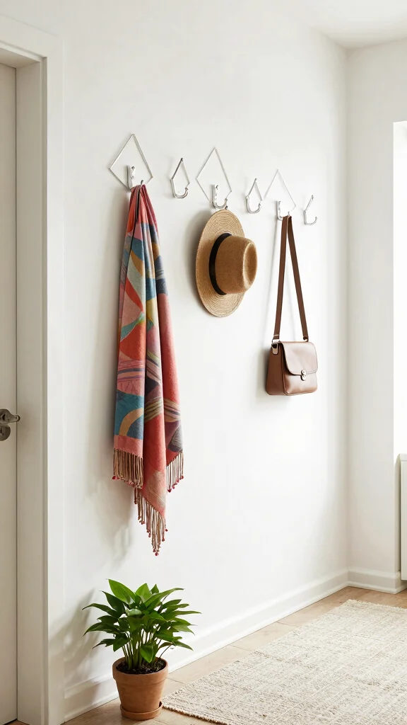 13 Hallway Furniture Ideas for a Functional Stylish Welcoming Space - 4. Wall Hooks for Space-Saving Solutions 1