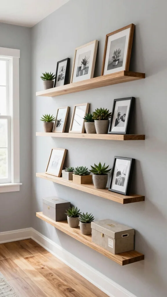 13 Hallway Unit Ideas for Storage Display and Every Entrance Style - 1. Floating Shelves for a Minimalist Look 1