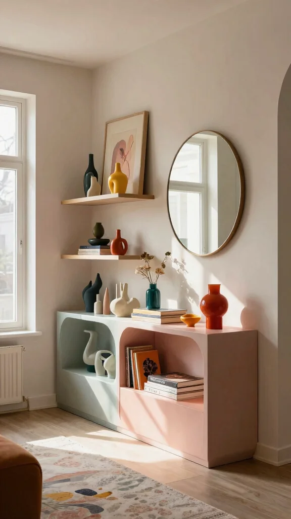 13 Hallway Unit Ideas for Storage Display and Every Entrance Style - 13. Artistic Display Units 1