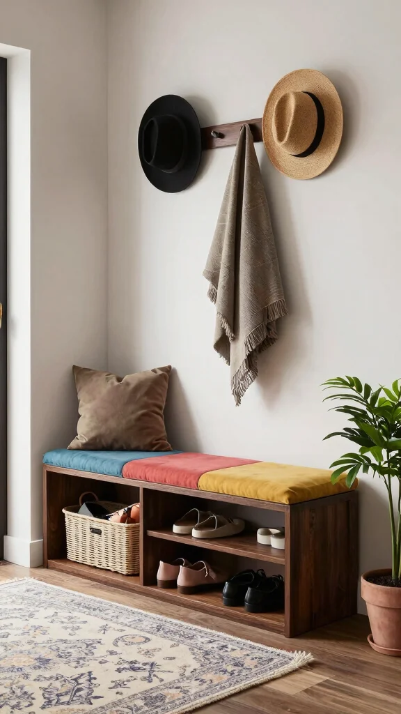 13 Hallway Unit Ideas for Storage Display and Every Entrance Style - 3. Multi-Functional Entryway Bench 1