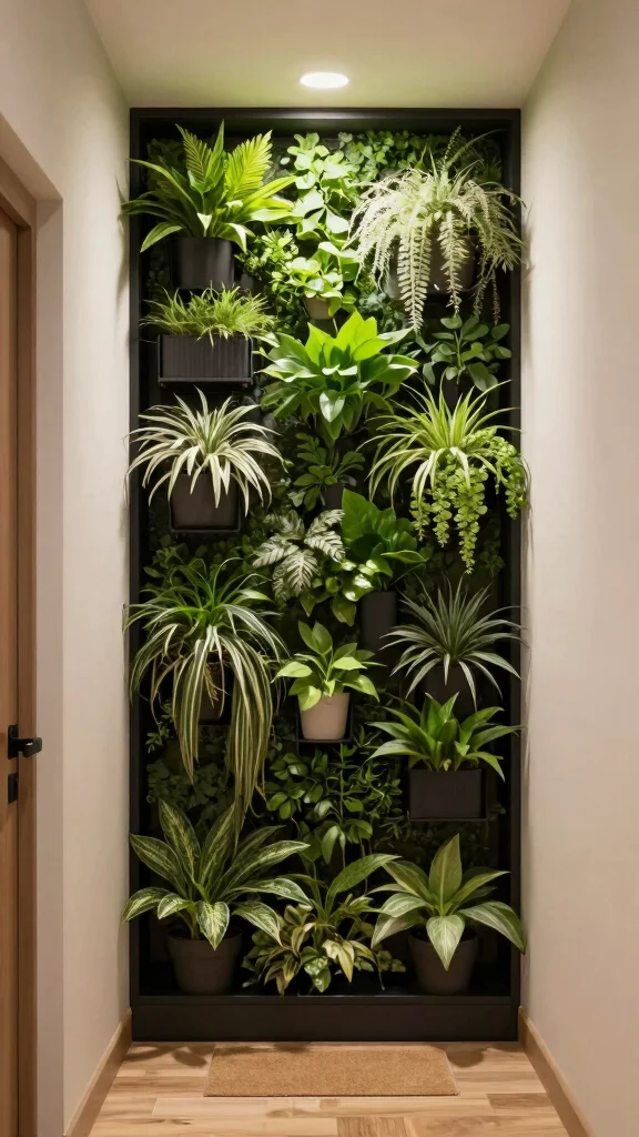 13 Hallway Unit Ideas for Storage Display and Every Entrance Style - 8. Vertical Garden Wall Units 1